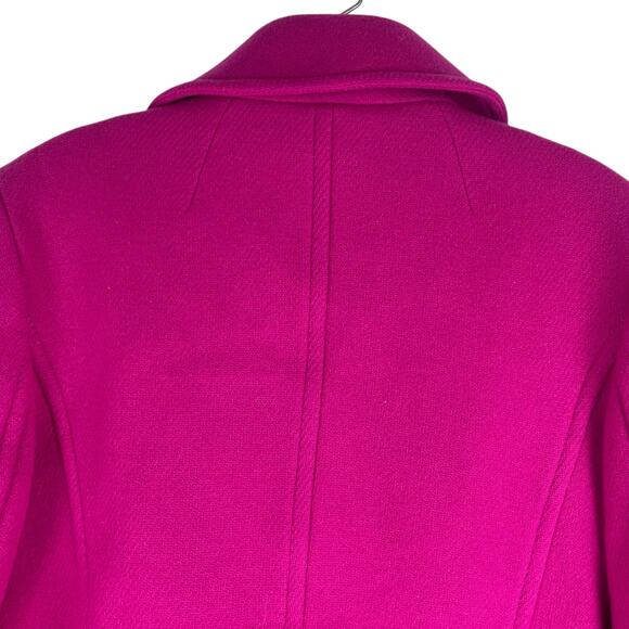 NEW Talbots Wool Blend Double Breasted Pea Coat Hot Pink Size 12 - Picture 7 of 12